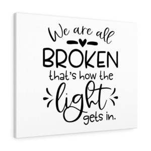 Scripture Sign  How The Light Gets In Bible Verse Canvas Christian Wall Art Rea